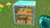 Mikey and JJ in Small House in Diamond Block minecraft (thanks to maizen cakeman hypercow mizen)