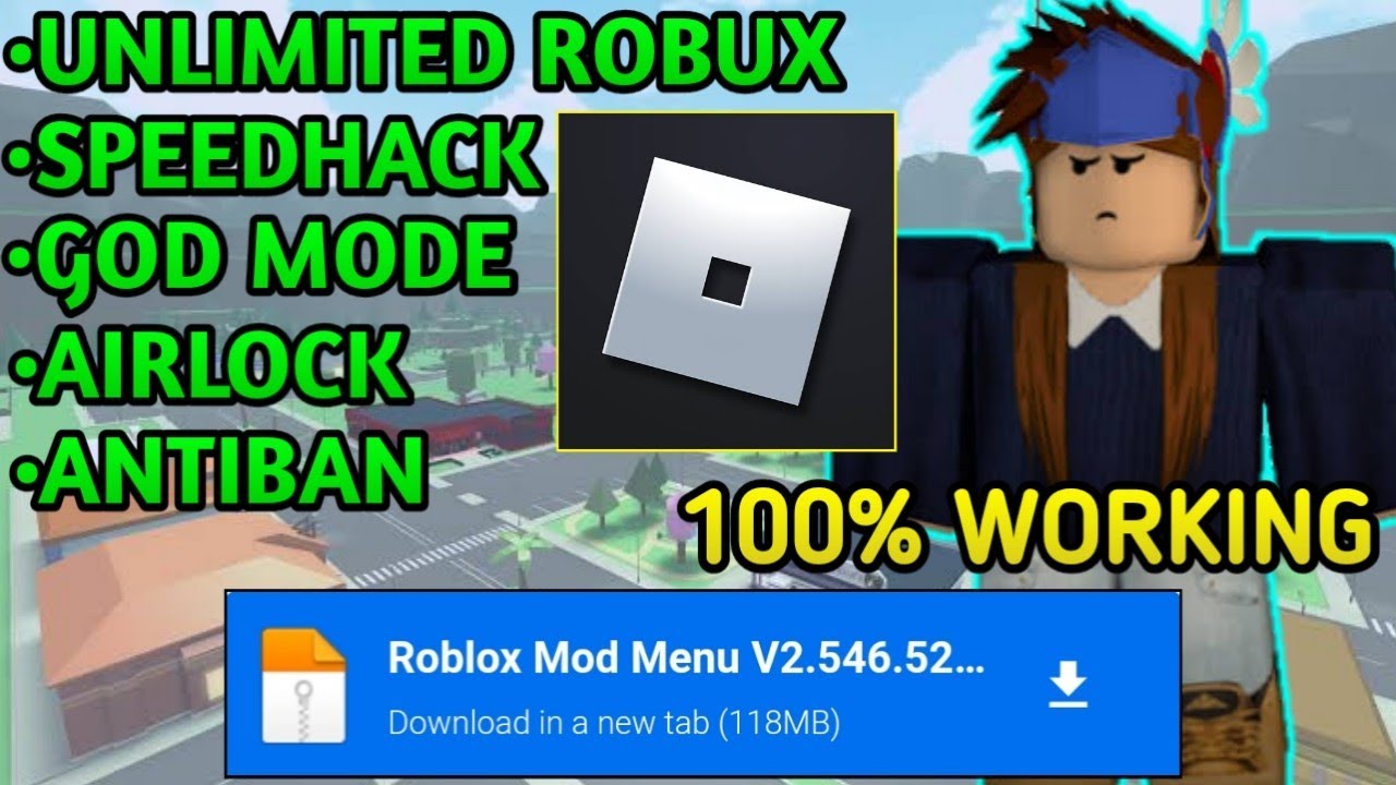 MOD MENU ROBLOX 2023!!! O MELHOR MOD APK ATUALIZADO COM ROBUX