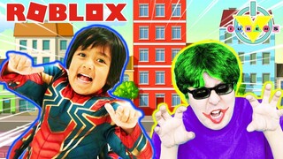 RYAN VS. DADDY SUPERHERO TYCOON ! HERO BATTLE IN ROBLOX ! Let's Play !