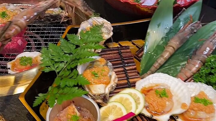 At this wagyu and seafood yakiniku buffet in Shenyang, they even grill live eel on the spot.