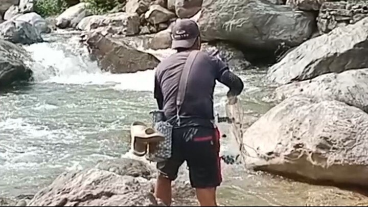 cast net fishing in Bongadovan Baglung |