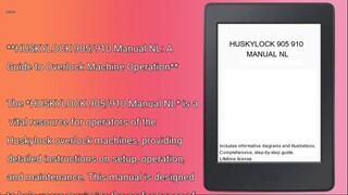 HUSKYLOCK 905 910 MANUAL NL