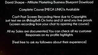 David Sharpe Course Affiliate Marketing Business Blueprint Download