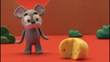 Cute mouse loves cheese - BabyClay animals
