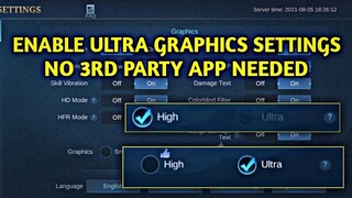 ENABLE ULTRA SETTINGS WITHOUT ANY  3RD PARTY APP