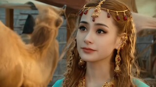 A stunning beauty with mixed-race features and bold makeup