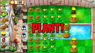 Plants Vs Zombies   Màn đoạt cúp vàng Phần 3, màn ban ngày trong vườn hoa có mương nước chơi quá đơn