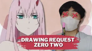 Zero Two from Darling in the Franxx is the best girl | Drawing Request # 1