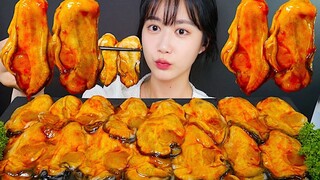 [ONHWA] 🔥Suara mengunyah tiram dengan saus pedas spesial!🔥 Tiram Tiram pedas buldak