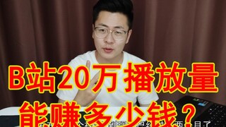 b站20万播放量能赚多少钱？