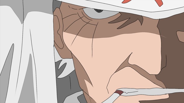 Menggambar muka serius Hokage ke 3 (Sarutobi)