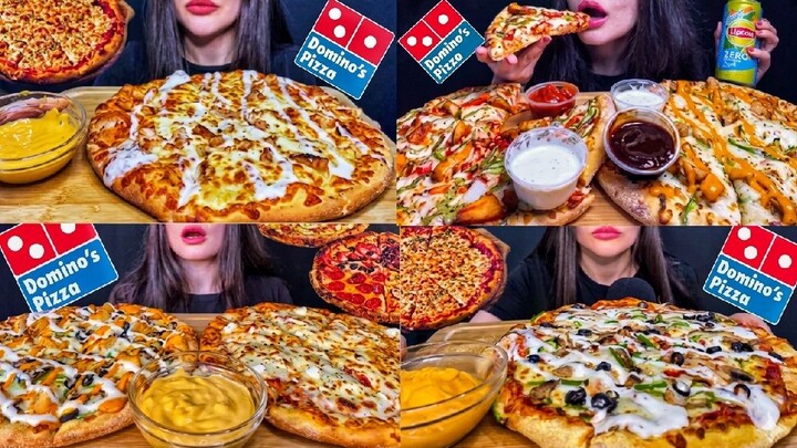 ASMR EATING DOMINO’S PIZZA | ULTIMATE MUKBANG COMPILATION & SATISFYING SOUNDS