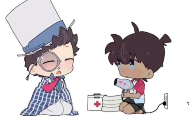 Conan is just blowing Kidd's hair! !