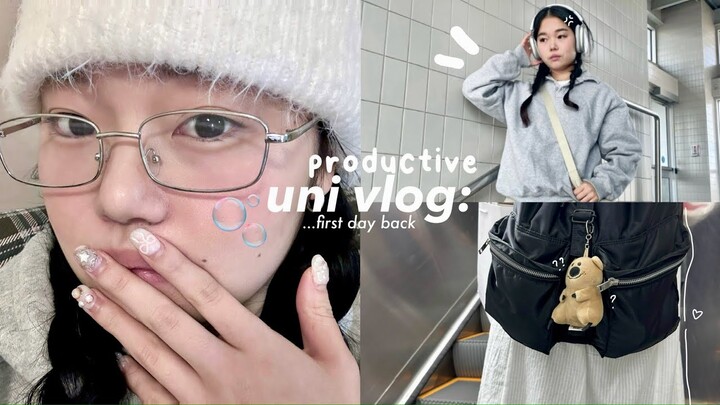 PRODUCTIVE uni vlog🛒: First day of winter sem, Busy student life on campus, etc.