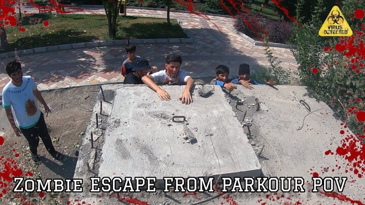 ZOMBIES ESCAPE FROM PARKOUR POV.!!