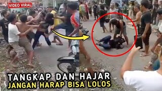 Detik-Detik Dua Maling Motor Hancur Lebur Dihajar Warga