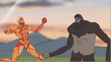 Beast Titan VS Armored Titan , Drawing Cartoons 2 , Attack On Titan Edit