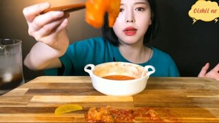 Mì tương đen hải sản, tôm chiên cay cuối #amthuc