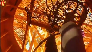 طباخ رافعة البرج يتناول الطعام بعد انتهاء الدوام