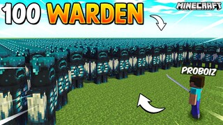 100 Wardens vs Me in Minecraft