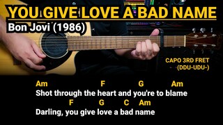 You Give Love a Bad Name - Bon Jovi (1986) Easy Guitar Chords Tutorial with Lyrics Part 1 SHORTS