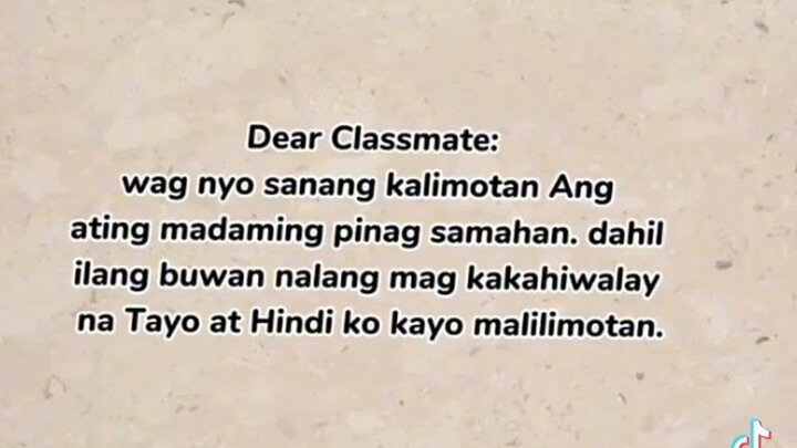 dear classmate,😐