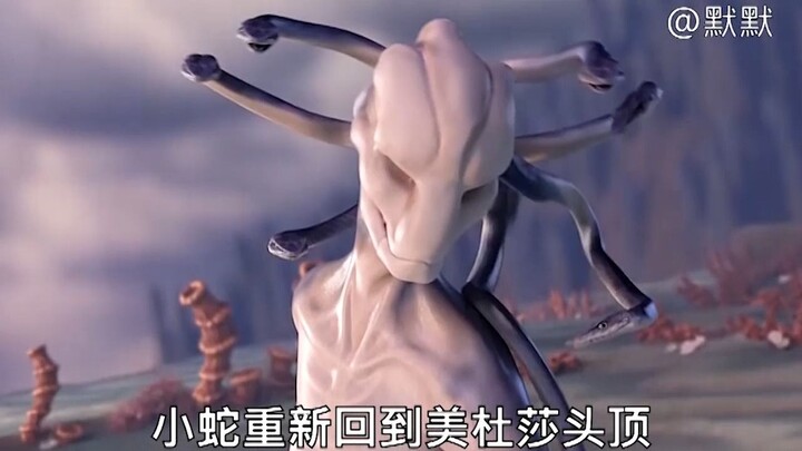 Medusa tried to snatch a bird’s egg, but got stomped to death by the divine bird in one swift kick.