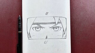 Easy anime sketch | how to draw boruto’s eyes step-by-step