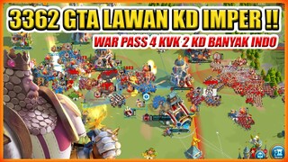 KD BANYAK INDO 3362 LAWAN KD IMPER 3358 !! WAR PASS 4 KVK 2 ROK