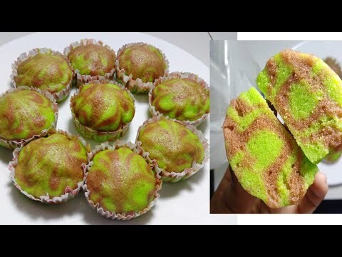 PANDAN MARBLE CUPCAKE CUKUP TAKARAN GELAS