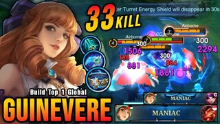 33 Kills + 2x MANIAC!! Guinevere True Damage Build (MUST TRY) - Build Top 1 Global Guinevere ~ MLBB