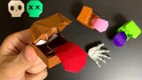 ของเล่น Origami "Monster Box" แบบฝึกหัดพับกระดาษที่เรียบง่ายและสนุกสนานในสไตล์ฮัลโลวีน!