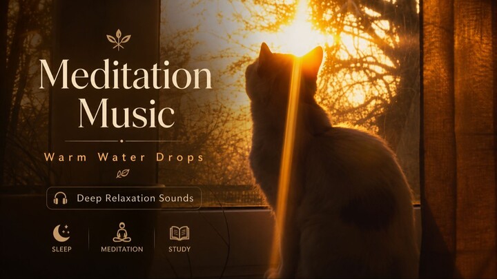 Gentle Water Drops & Ambient Music  Relax Focus Sleep