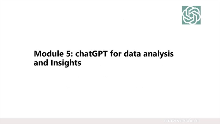 7. Module 5- ChatGPT for Data Analysis & Insights