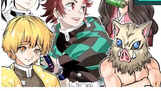 【رسم يدوي】 مثير للدموع! المستقبل الآخر لشخصيات "Demon Slayer"!