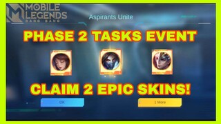 PHASE 2 TASKS EVENT ASPIRANTS UNITE EVENT! LAST CHANCE MOBILE LEGENDS BANG BANG