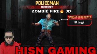 game zombie fire 3D.  zombie policeman terjangkit virus