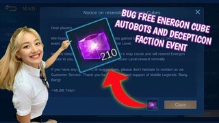 Get free Energon cube Bug Atobots and Decepticon faction event in Mobile Legends 2021