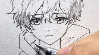 Still can't draw a straight face? A tutorial on drawing a straight face anime boy