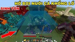 THỬ THÁCH SINH TỒN Trong Thế Giới Thu Nhỏ Ngày 2 Thả Cá Vào Bể Bơi Khổng Lồ Trong Minecraft