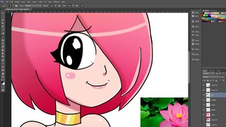 Drawing Anime girl style in photoshop  -Shani the Egyptian Goddess. Clash World (New comic project)