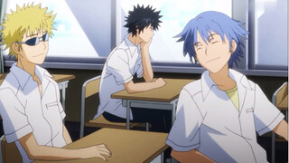 "Teacher, Kamijou wasn't paying attention to the lesson at all. He was looking up the skirts of the 