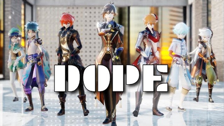 【MMD/Genshin Impact】 DOPE (쩔어) - 4K 60FPS - Razor/Venti/Childe/Zhongli/Xiao/Chongyun/Diluc