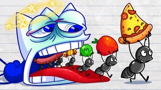 Ant Army Conquer Nate Pencilmate's Mouth | Animated Cartoons Characters | Animated Short Films