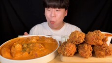 Mukbang Bunmujo Rose Tteokbokki dan Ayam Goreng... Yummy 😋 Yt 면미니minii