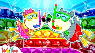 Wolfoo Has Fun Playtime in a DIY Pop It Pool - Wolfoo Plays Pop It Challenge for Kids |Wolfoo Family