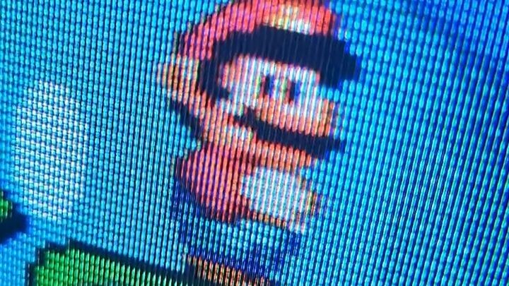 Super Mario World camera zooming into the CRT mask