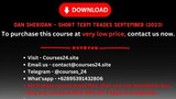 Dan Sheridan - Short Term Trades September (2023)