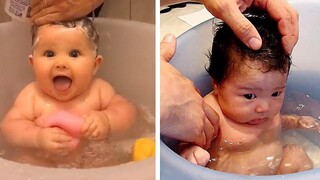 พยายามอย่าหัวเราะ เด็กตลกเล่นกับน้ำและสถานการณ์ล้มเหลว 2