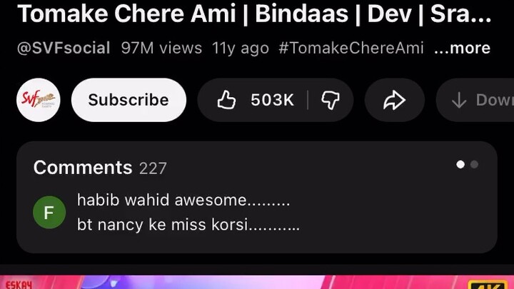Tomake chere ami bindas movie song
